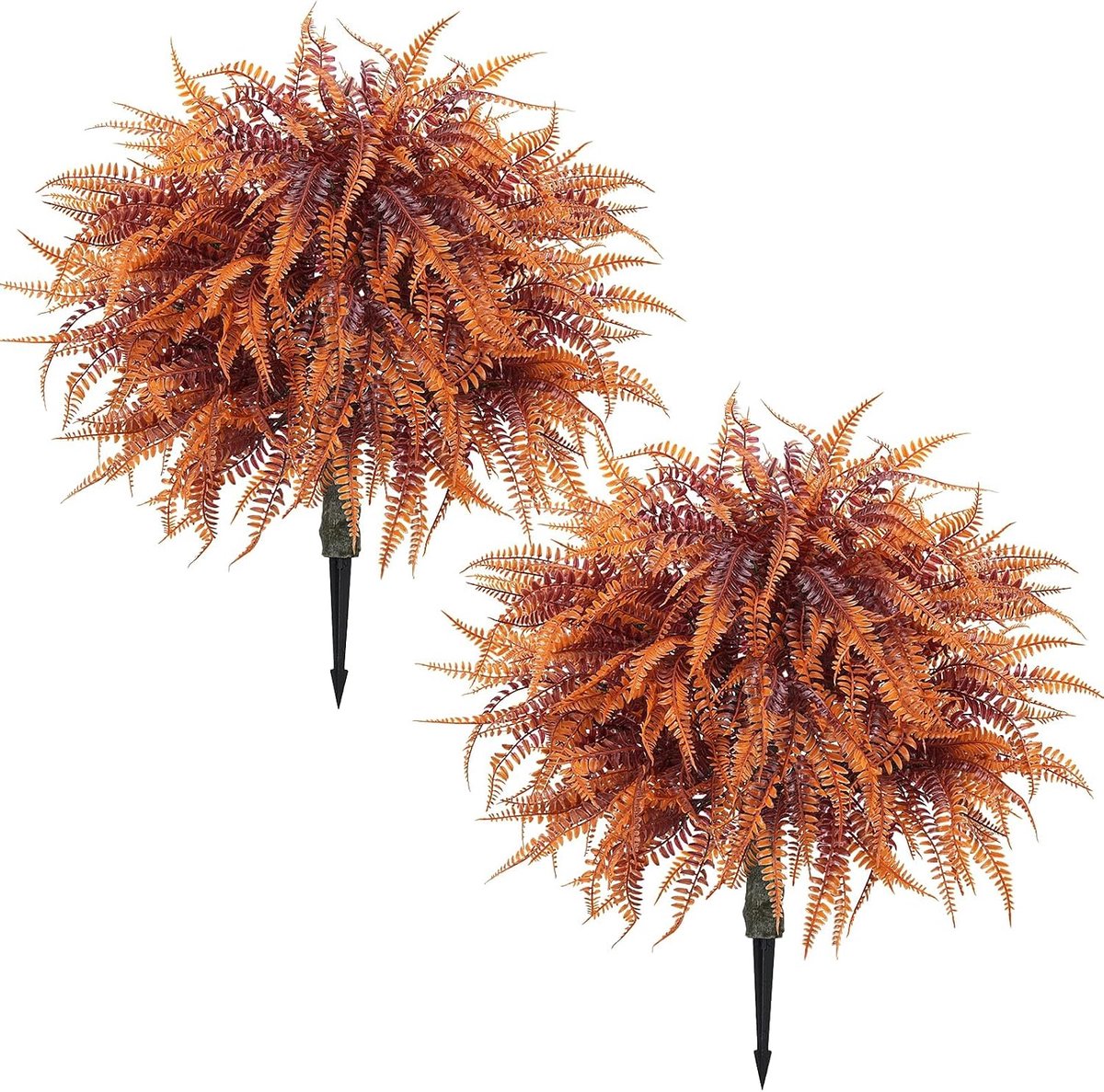 2 stukken Kunstmatige buksbousbal 60 cm oranje