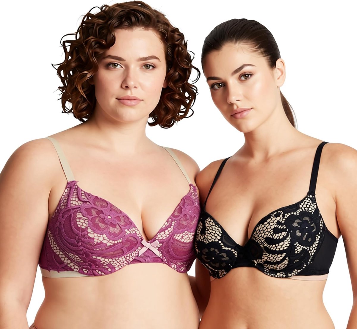 Muse Dames Grote maat Push Up Voeg 1 kopje toe Beugel Kanten BH