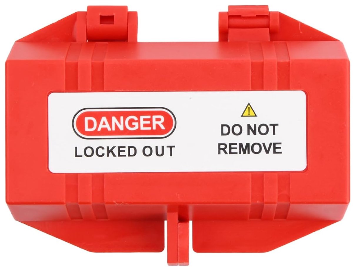 Beschermdoos, rood stopslot plug lockout, wasmachine stekkerslot, elektrische stekkerafdekking, stekker Safebox voor stekker (M)
