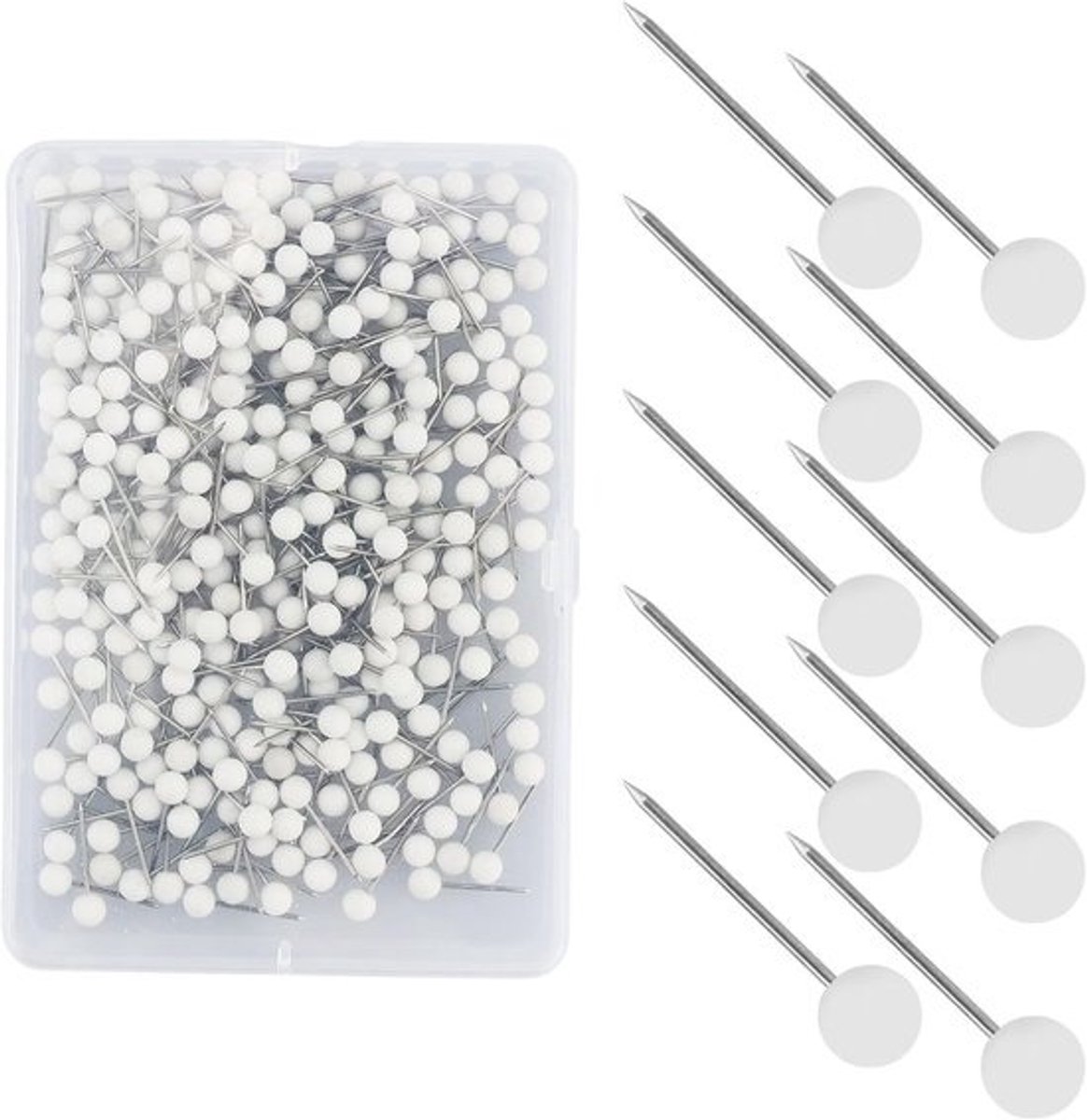 Witte Punaises - Decoratieve Spelden - Kaarten Bevestigen - Ronde Kop - 330 Stuks - Wit