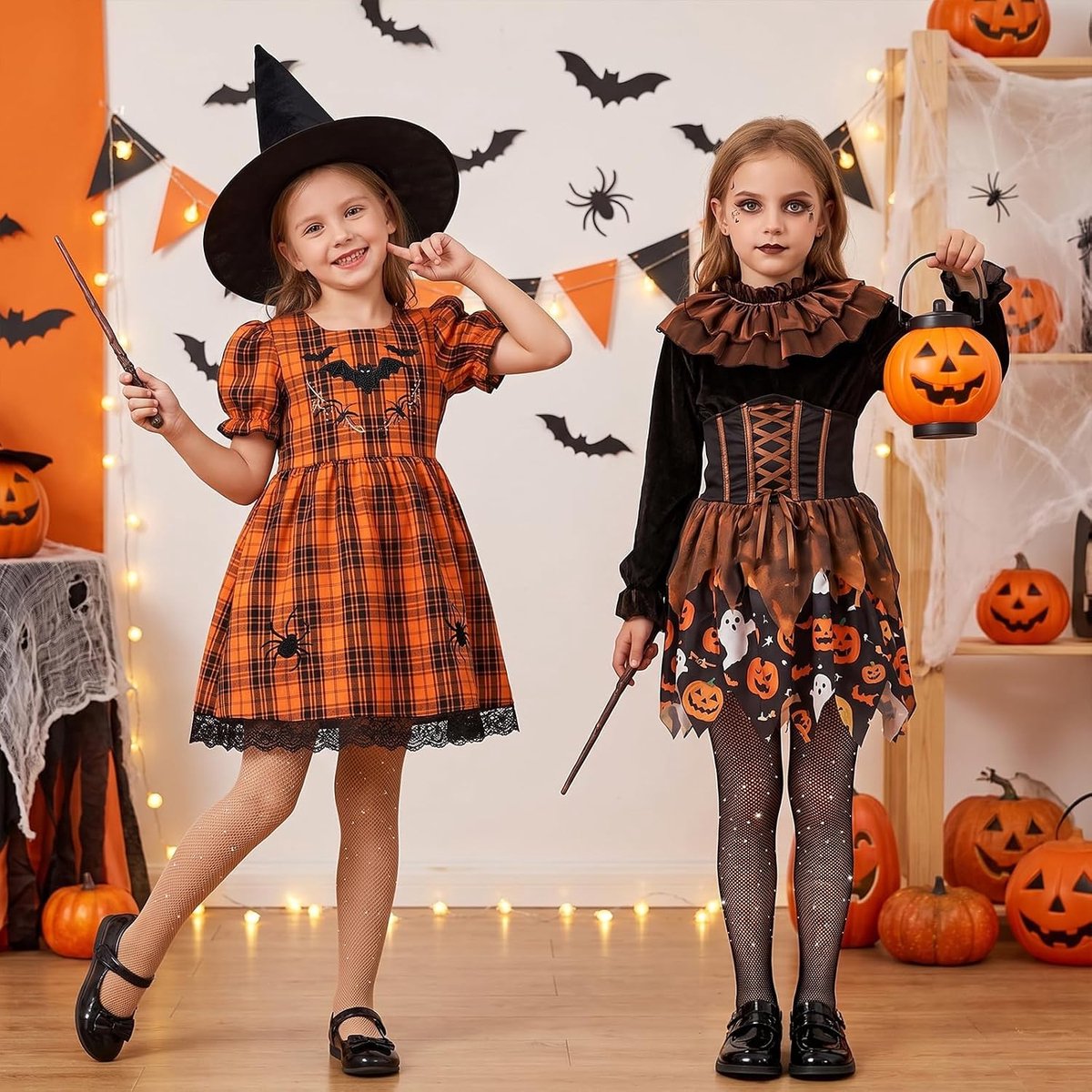 Netpanty voor kinderen, meisjes, glitterpanty voor kinderen, voor Halloween, carnaval, party, ballet, voor 6-14 jaar