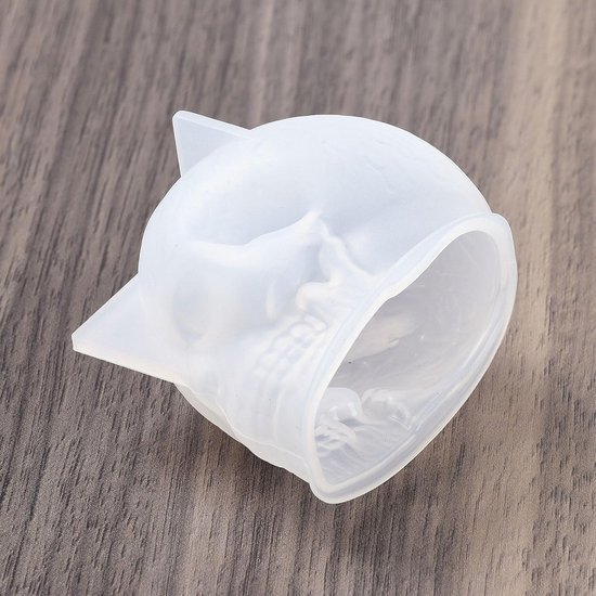 Schedel Kaarsmal, 5Stuks Halloween Siliconen Geurkaars Maken Mal, 3D Skelet Hars Mal Schedel Gipsmal voor DIY Wax Zeep Kaarsen Aromatherapie Ambachten Huis Tafel Feest Decor — afbeelding 3
