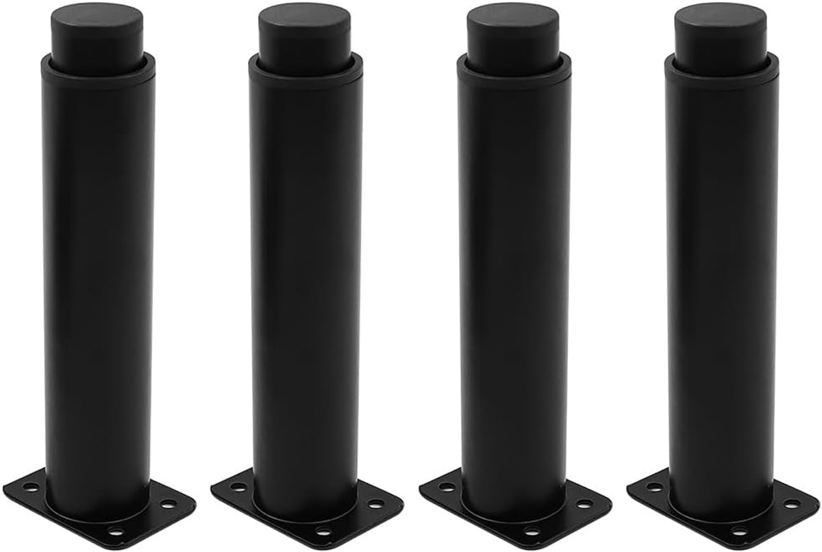 Dailygoods - Verstelbare meubelpoten - Meubelvoeten - Verhoog je meubels - Zwart - Vervangende tafelpoten - Ideaal voor tv-kast en bank