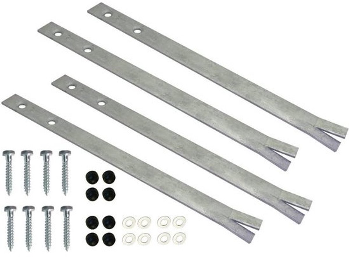 Gartenwelt Riegelsberger Grondankers om in beton te zetten, 40 cm, van staal, thermisch verzinkt, incl. schroeven, grondankers voor schommel- of schommelaanbouw, 4 stuks (set)