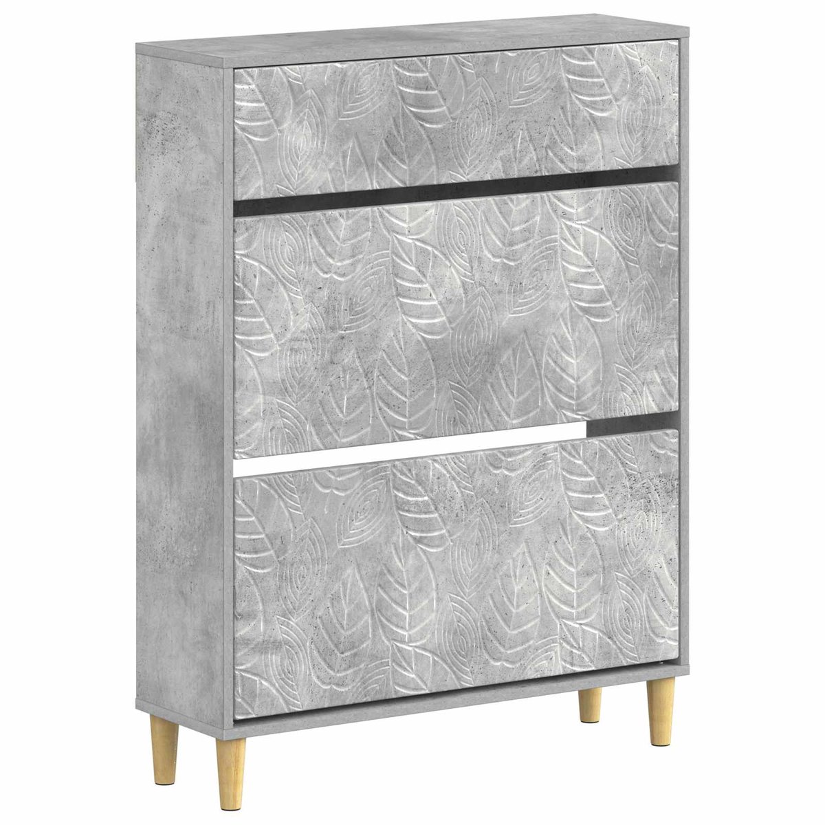 vidaXL Schoenenkast - DELFT - 78 - x - 24 - x - 103 - cm - Bewerkt - hout - Betongrijs