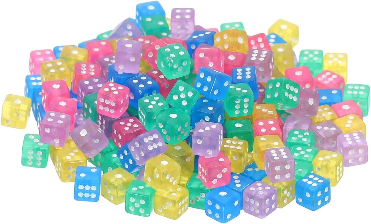 200 stuks mini-dobbelstenen 5 mm acryl klein zeszijdig speelpunt vierkante dobbelstenen bulk voor tafel bordspel party activiteiten helder 5 kleuren