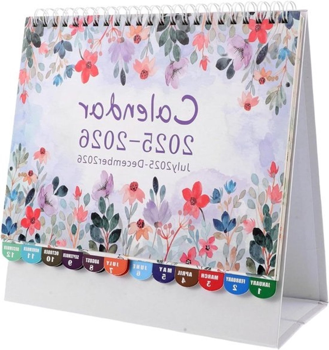 Bureaukalender - Tafelkalender Planner - Tijdbeheer - Bloemenpatroon - 30 x 25 x 5 cm - Multicolor