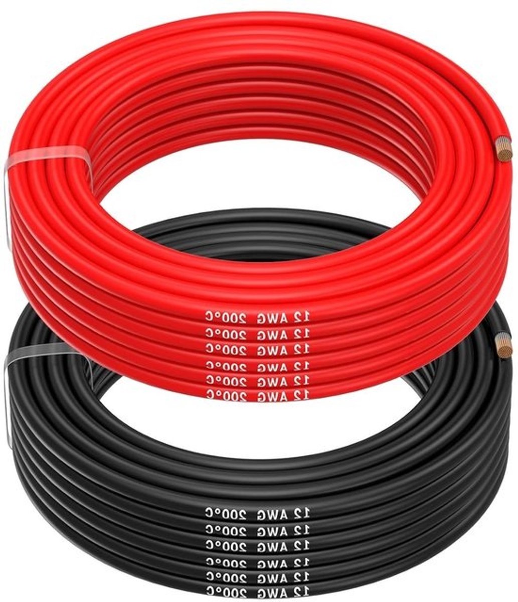 Elektrische Draad - Koperkabel - Apparaten Aansluiten - Hoge Flexibiliteit - 2x10 Meter - Rood Zwart