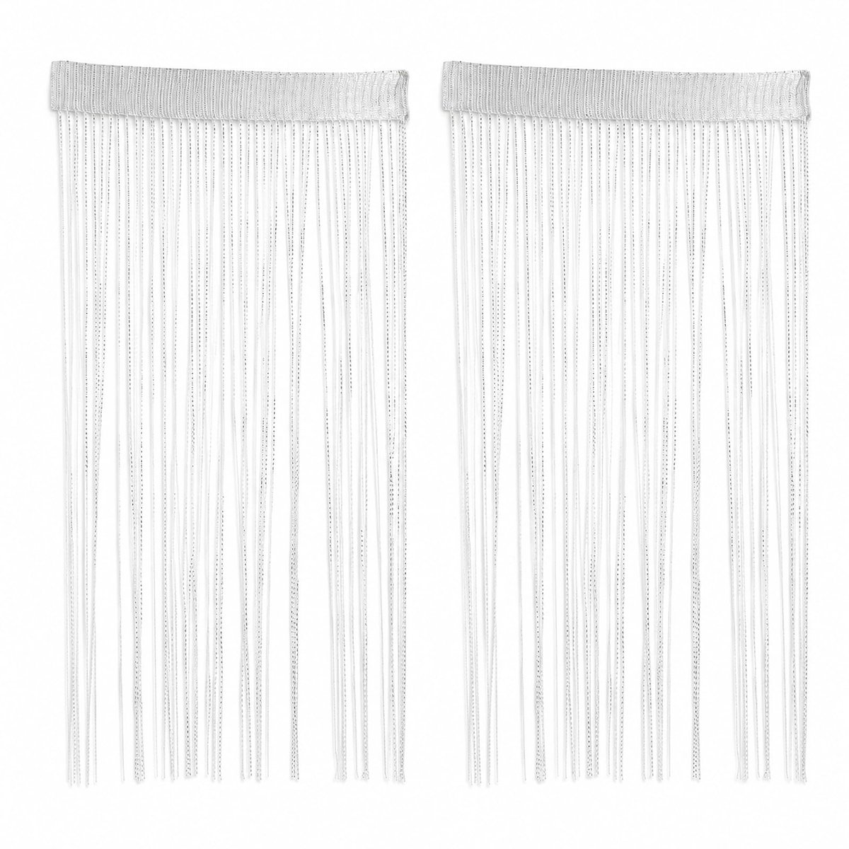 Draadgordijnen set van 2 200x100 cm - witte decoratie - ruimteverdeler - ideaal voor bruiloften - ShopVlot
