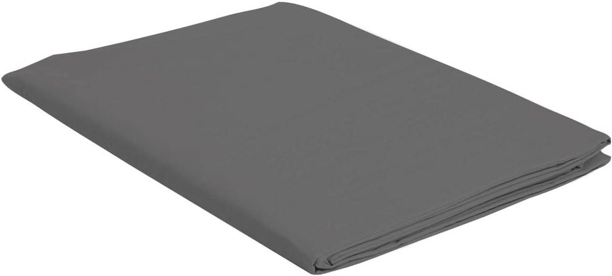 Bed Linen Max kleur effen kleur decoratieve doek, 100% katoen, donkergrijs, enkel
