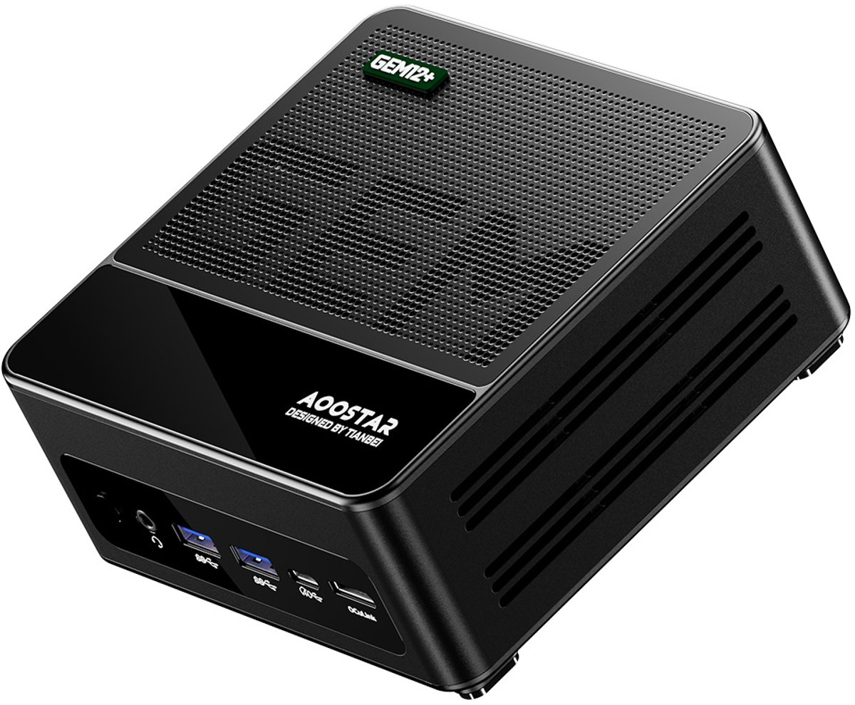 AOOSTAR GEM12+ Mini PC Barebone (No RAM No SSD), AMD Ryzen 7 Pro 8845HS 8 Core Max 5.1GHz, HDMI2.1 + DP1.4+ USB4 + Type-C 4K Four Screen Display, WiFi 6 Bluetooth 5.2, 2*2.5G LAN, 2*USB3.2, 2*USB2.0, 1*Oculink