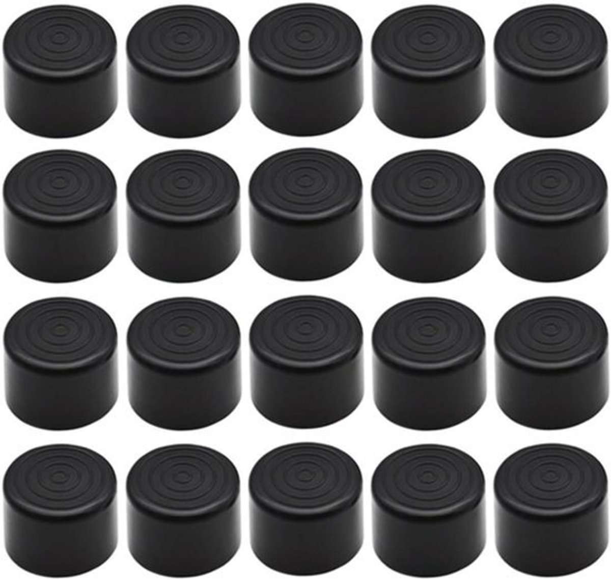 Ronde Stoelpootdoppen - Meubelvoetjes Vloerbeschermers - Vloeren Beschermen - Antislip Rubber - 25 mm - Zwart
