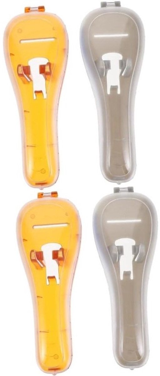 Scheermes Opbergdoos - Scheerapparaat Tas - Veilig Opbergen - Met Gesp - 16.5 cm - Oranje Grijs