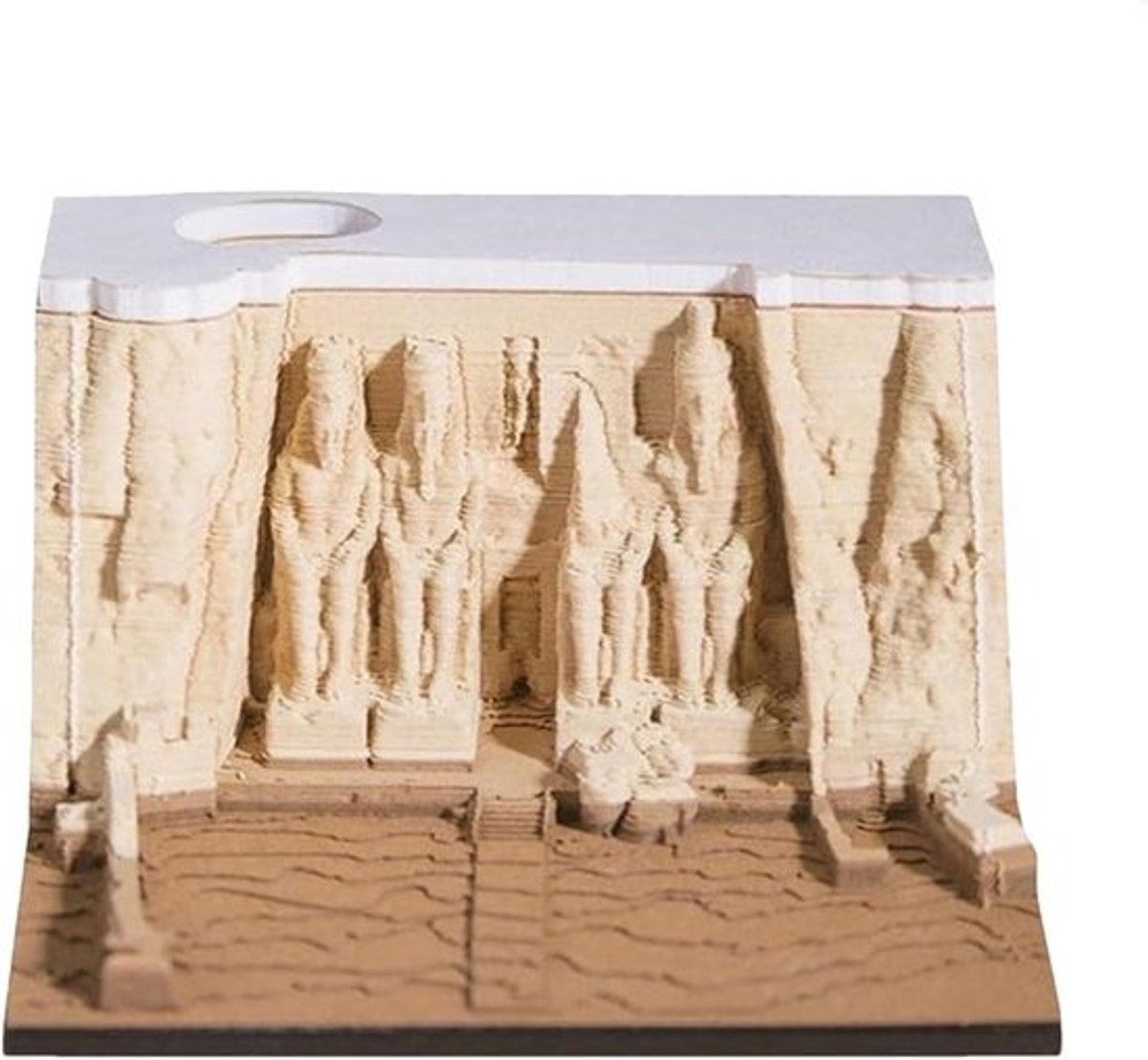 Papieren Sculptuur Notitieblok - Memo Pad Kladblok - Tijd Beheer - Tempel Ontwerp - 8x8x4.3 cm - Meerkleurig