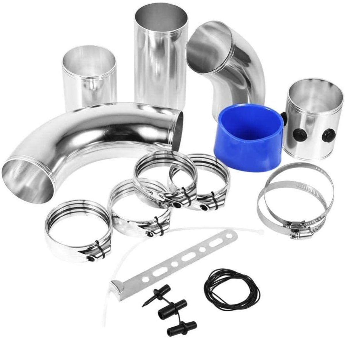 Dailygoods - Universele auto-luchtfilter-montageset met hoge doorstroom, inductieset van aluminiumlegering