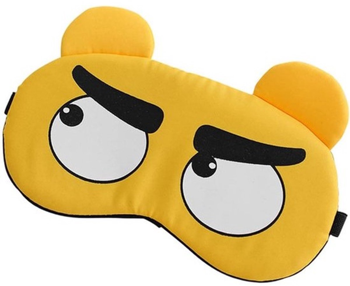 Slaapmasker Kat - Oogmasker Rust - Reizen en Ontspannen - Zacht Pluche Materiaal - 20 cm x 10 cm - Geel