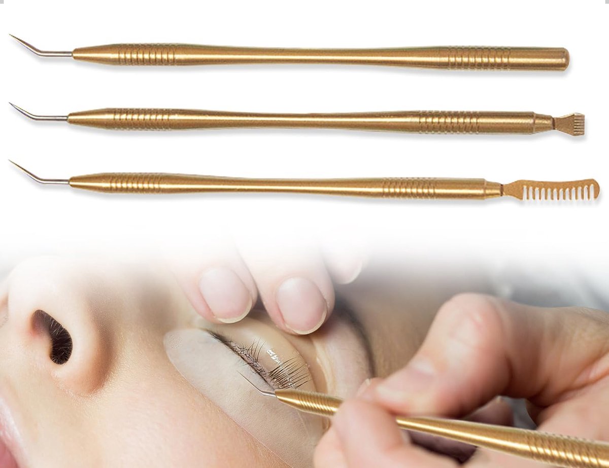 3 stuks wimperversterkerset, roestvrijstalen kamverdeler, scheidingsborstel, accessoires voor wimperverlenging mascara