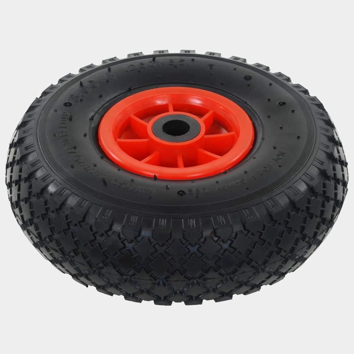 Steekwagenwiel van rubber, 4 stuks voor bolderkar, kruiwagen, enz. 3.00-4 (260 x 85 mm)