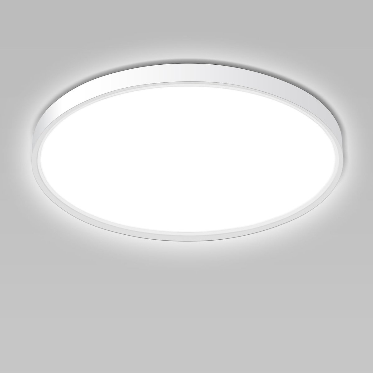 Plafondlamp, 18 W, 1620 lm, 4000 K, rond, wit, 23 cm, voor slaapkamer, badkamer, woonkamer, keuken, kantoor, balkon (1 stuk)