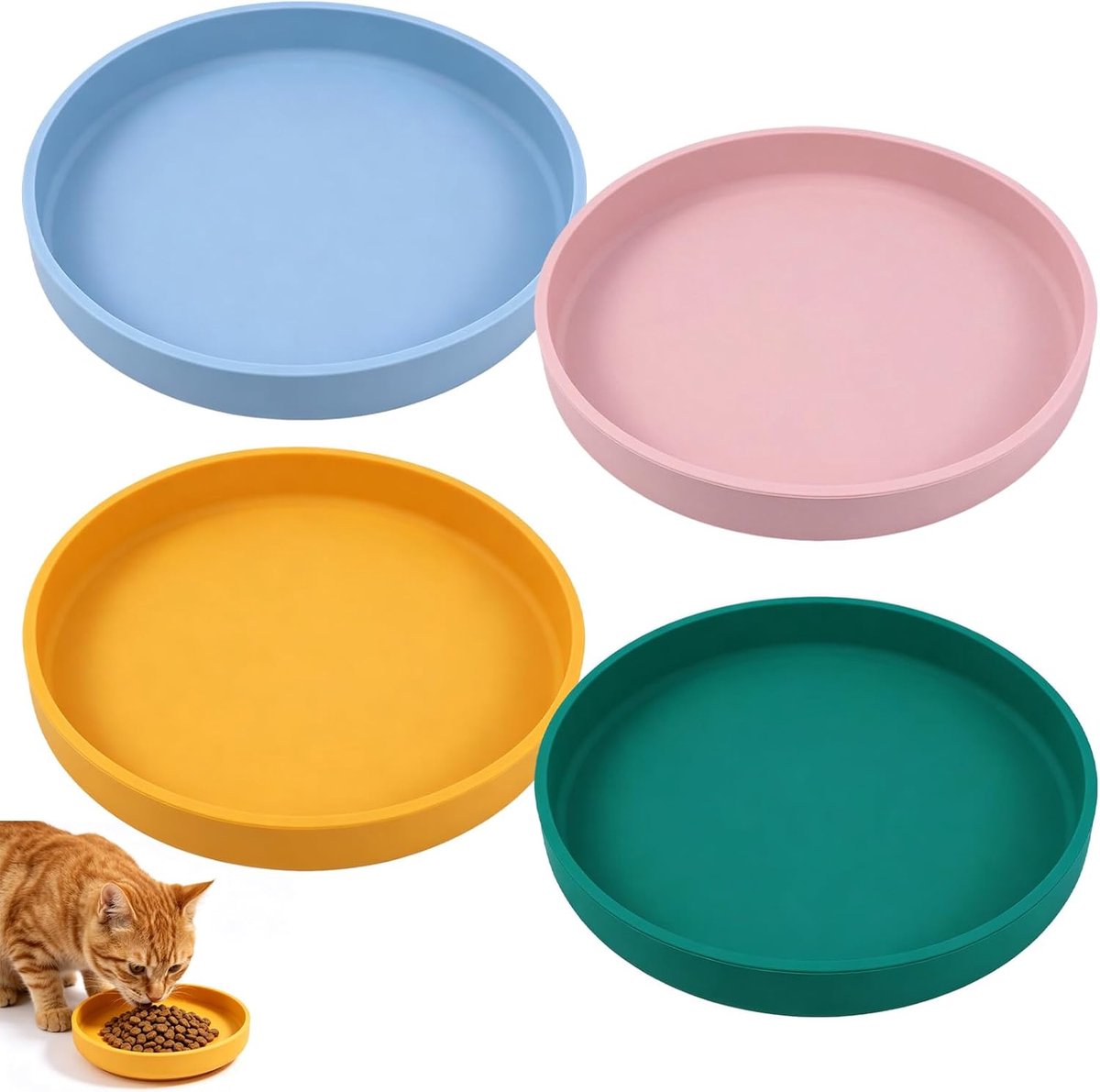 4 stuks kattenbak siliconen 18 cm kattenbak plat snor vriendelijk