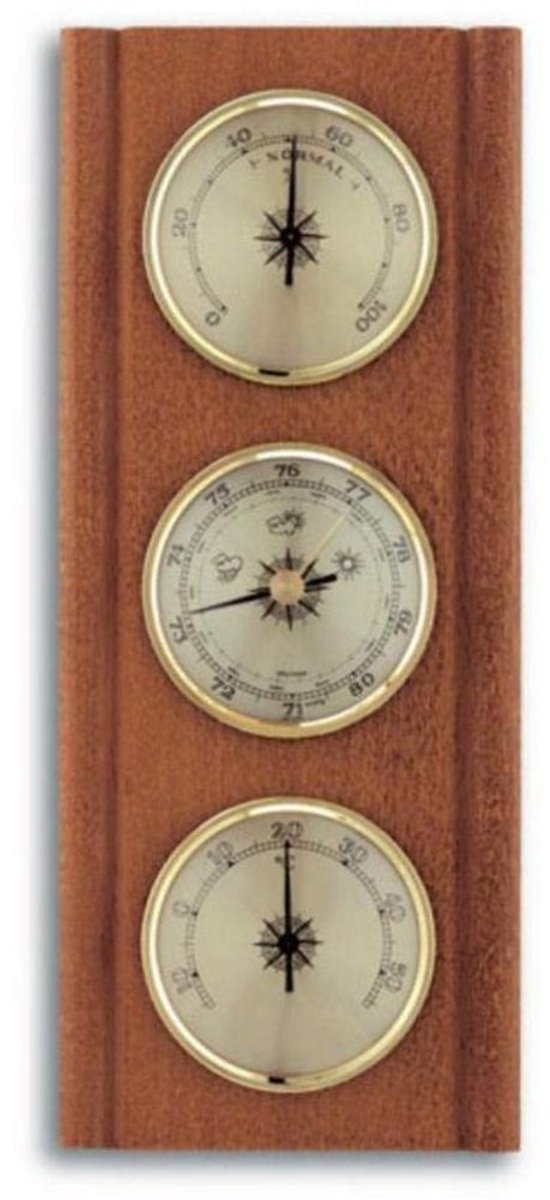 Klassiek Weerstation Hout en Goud