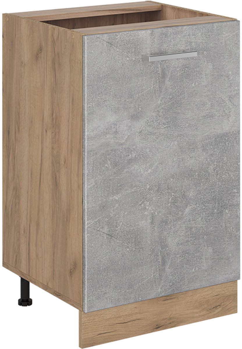 Vicco Keukenonderkast R-Line, Beton/Goudkleurig Eiken, 50 cm zonder werkblad