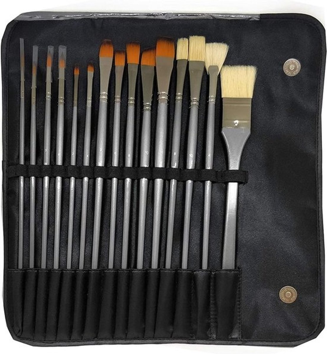 Professionele Penseelset 15 Delig Gemengd Haar - Olieverf, Acryl en Aquarel