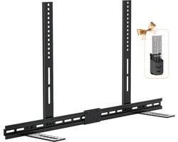 soundbarhouder voor Samsung, Vizio, LG, Bose met afstandsbedieningshouder, verstelbare soundbar-montagebeugel voor onder of boven de tv, draagvermogen tot 15 kg