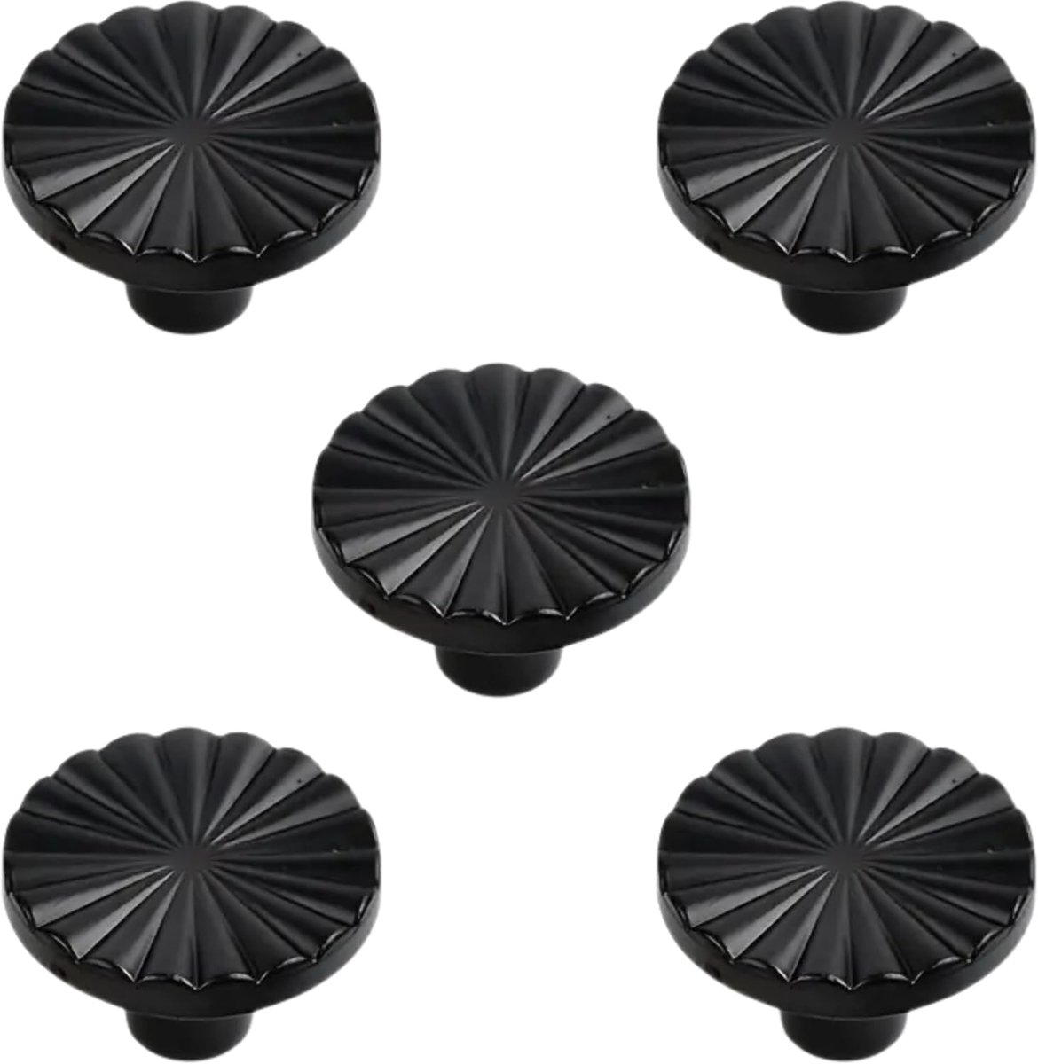 5X Deurknop 35mm Kunststof Zwart– Fresno
