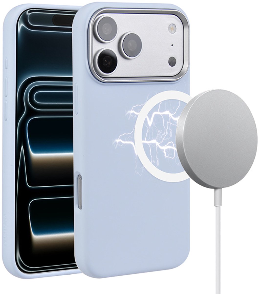 Valenta Back Cover MagSafe Liquid Silicone hoesje - premium dikte 2.5 mm - iPhone 18 Pro Max / 17 Pro Max - Lichtblauw