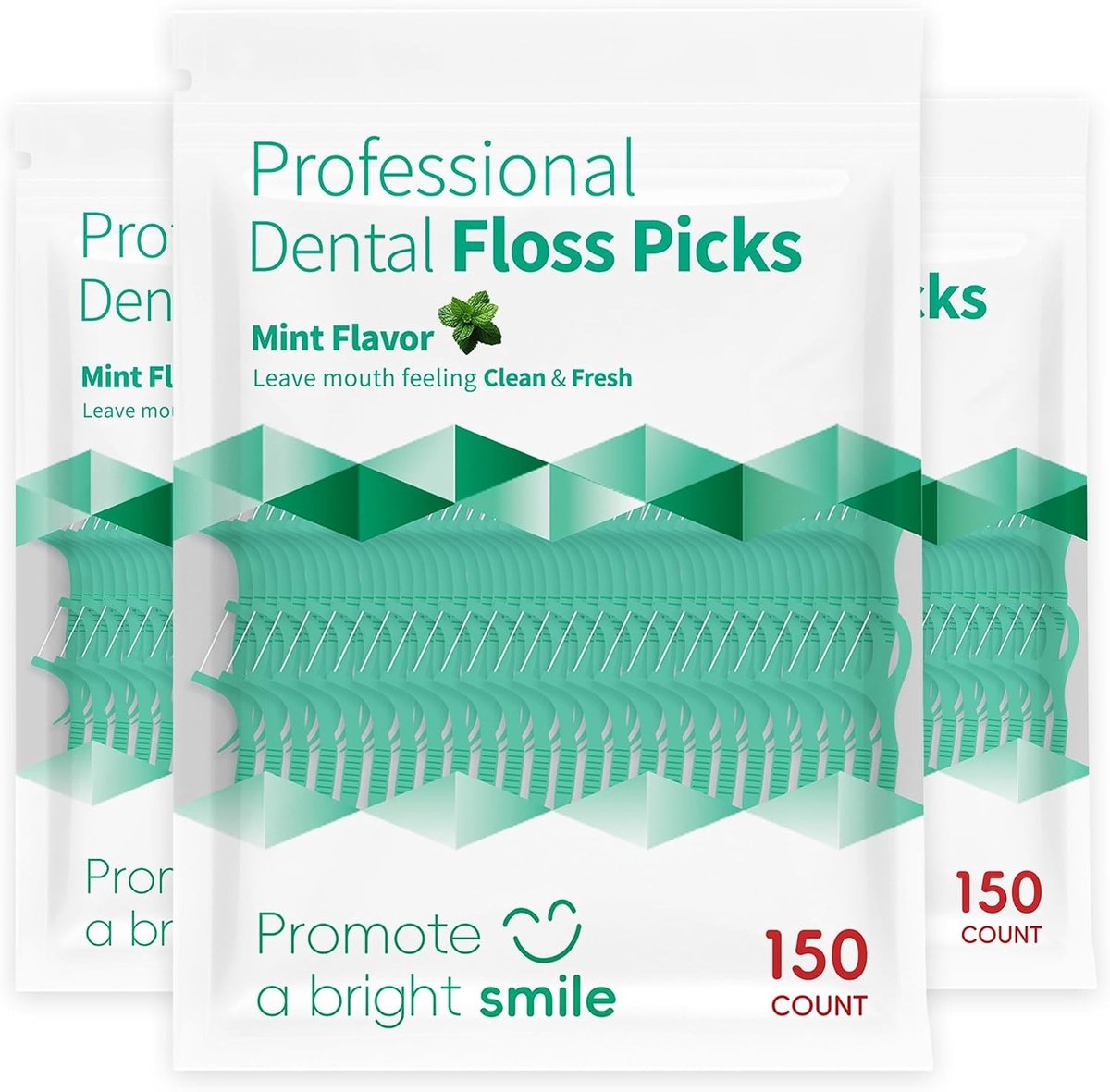 Floss Picks - Munt - 450 Stuks - Afscheurbestendige Floss voor Diepe Reiniging - Voor Dagelijkse Mondverzorging