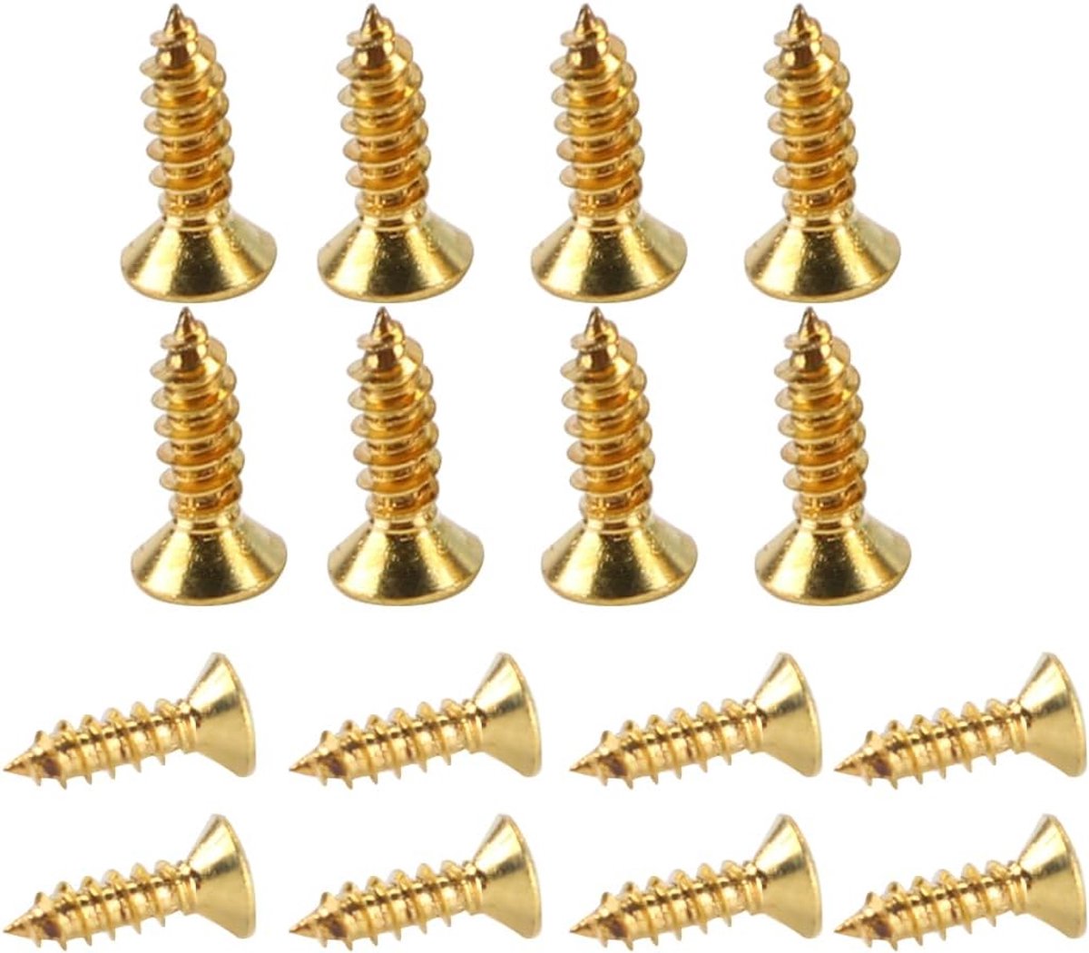 Dailygoods- Houtschroeven 20 stuks - M3,5 x 12 mm - Messing - Kruiskop - Zelftappende - Voor houten meubels - Schroeven