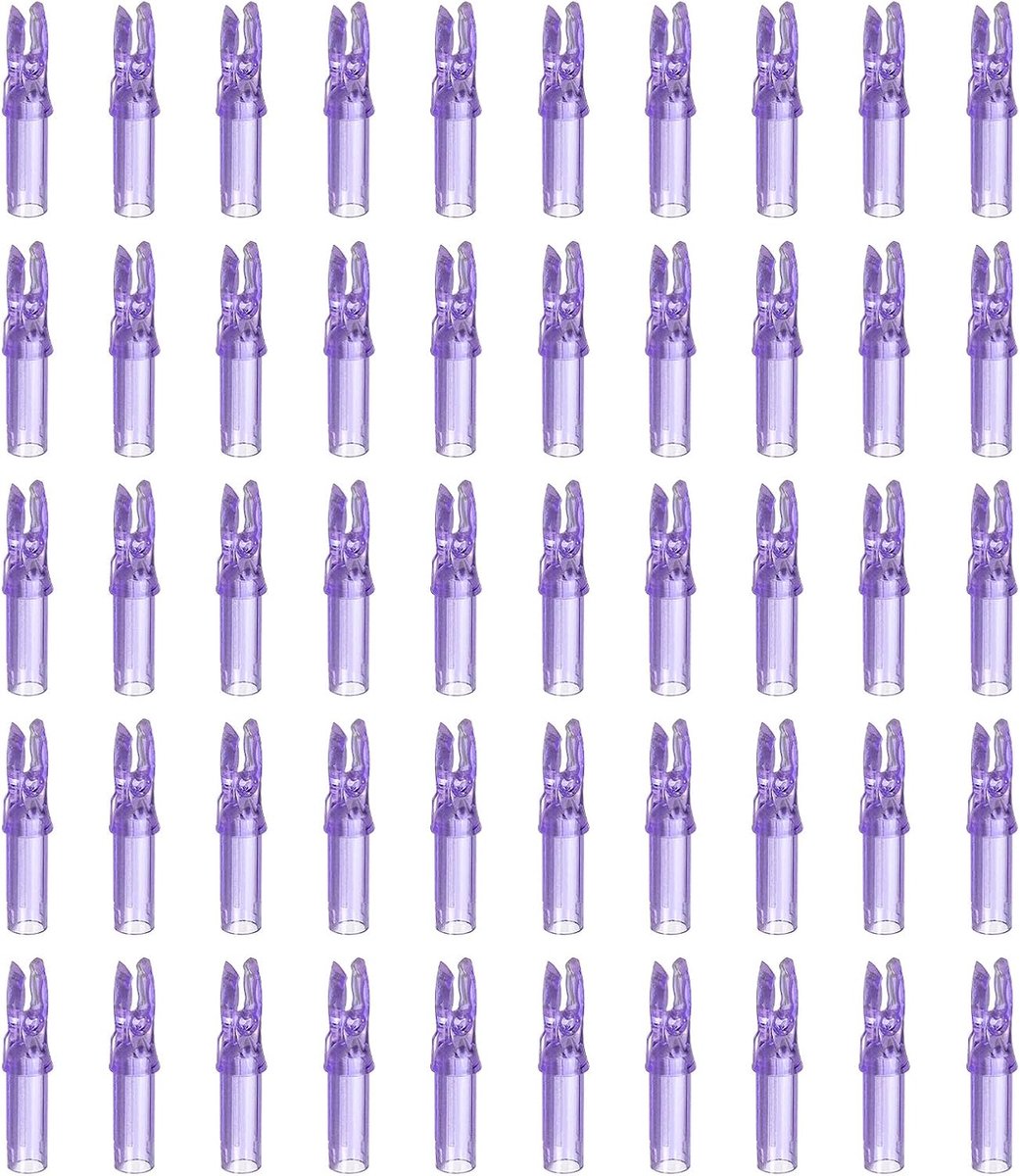 Pijlnocks voor boogschieten, 6,2 mm, 6,2 mm, 50 stuks, transparant, violet