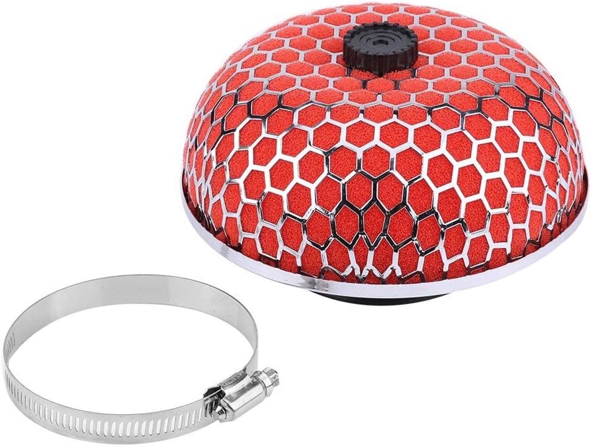 Auto luchtfilter, universele auto 76mm paddenstoel sportluchtfilter hoge doorstroming dubbellaags sportluchtfilter (rood) Luchtfilters