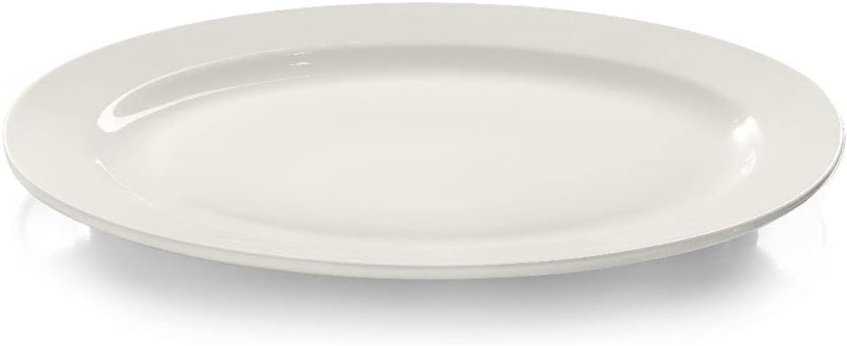 Lage plaat | Porselein van hoge kwaliteit | Diameter Ø 30 cm | Wit | Universal Plaque | Makkelijk schoon te maken | Wasbaar in de vaatwasser
