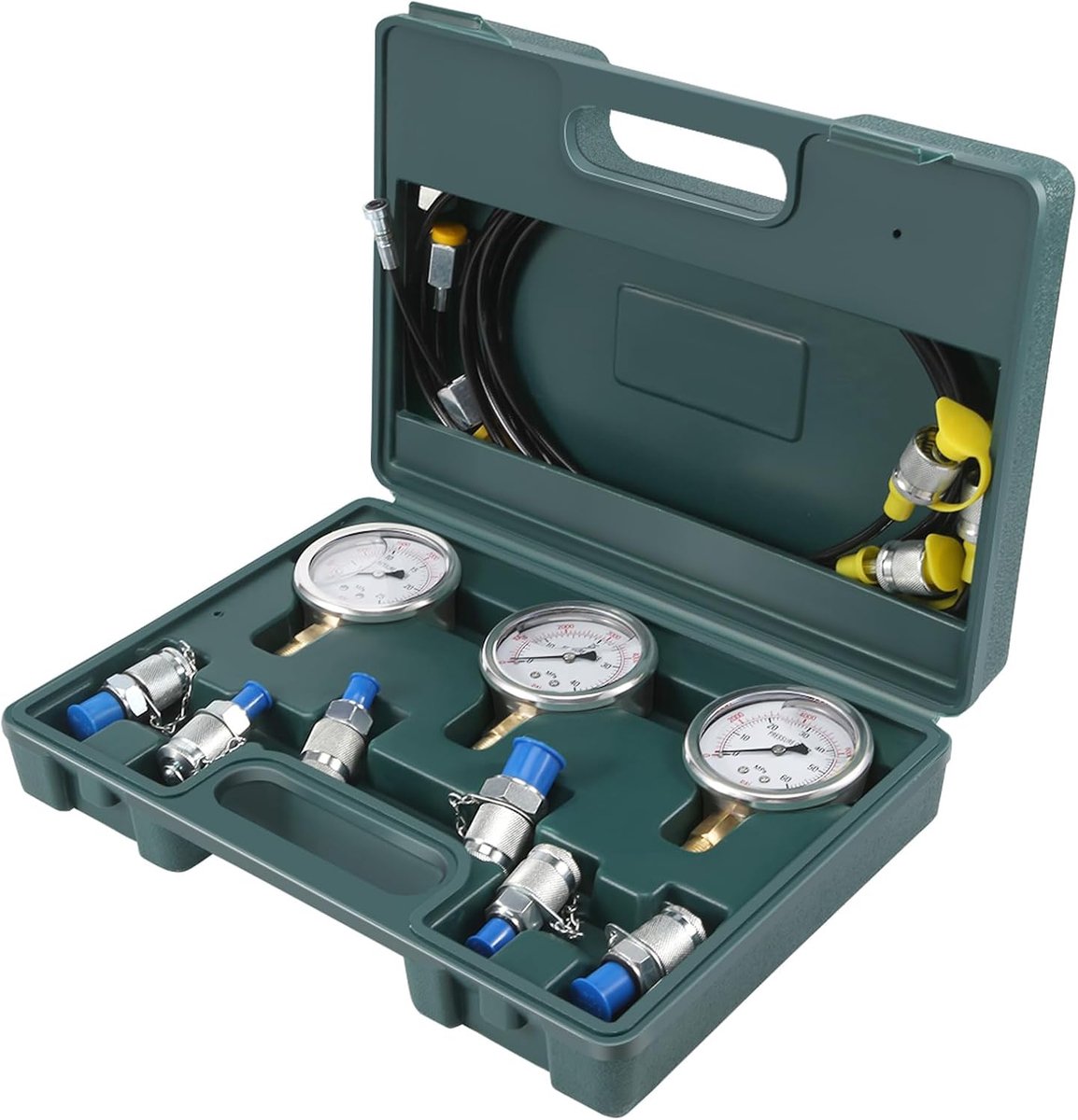 Manometer-graafmachine hydraulische druktestkit met testslangkoppeling en manometergereedschap