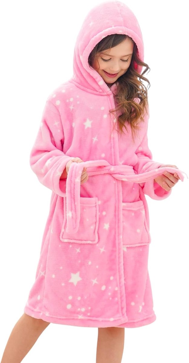Zachte Badjas met Capuchon Fleece Badjas Nachtkleding Kinderen