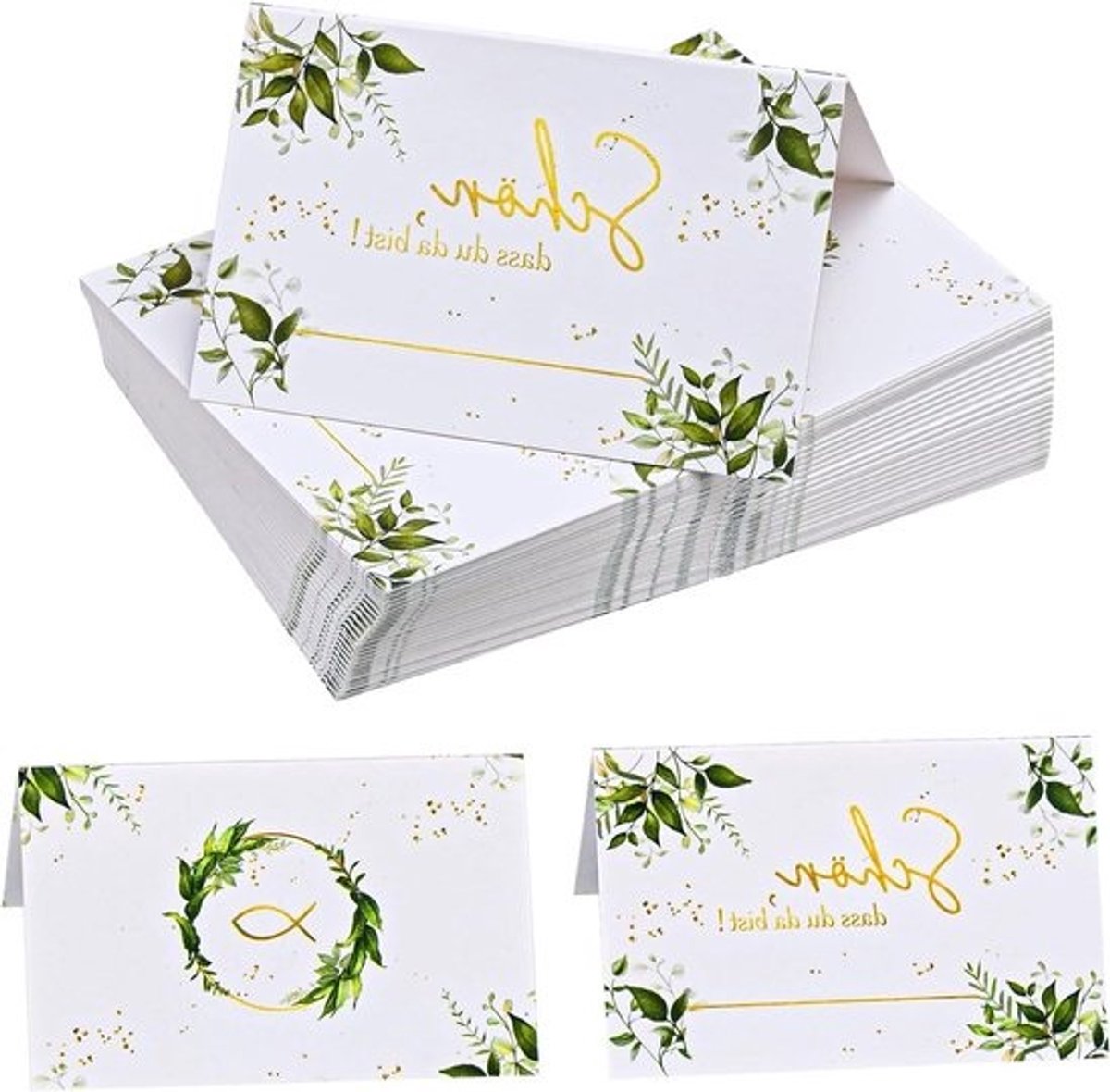 Tafelkaarten Bruiloft - Naambordjes Plaatskaarten - Tafelordening Feest - Elegant Papier Ontwerp - A6 105x148mm - Wit