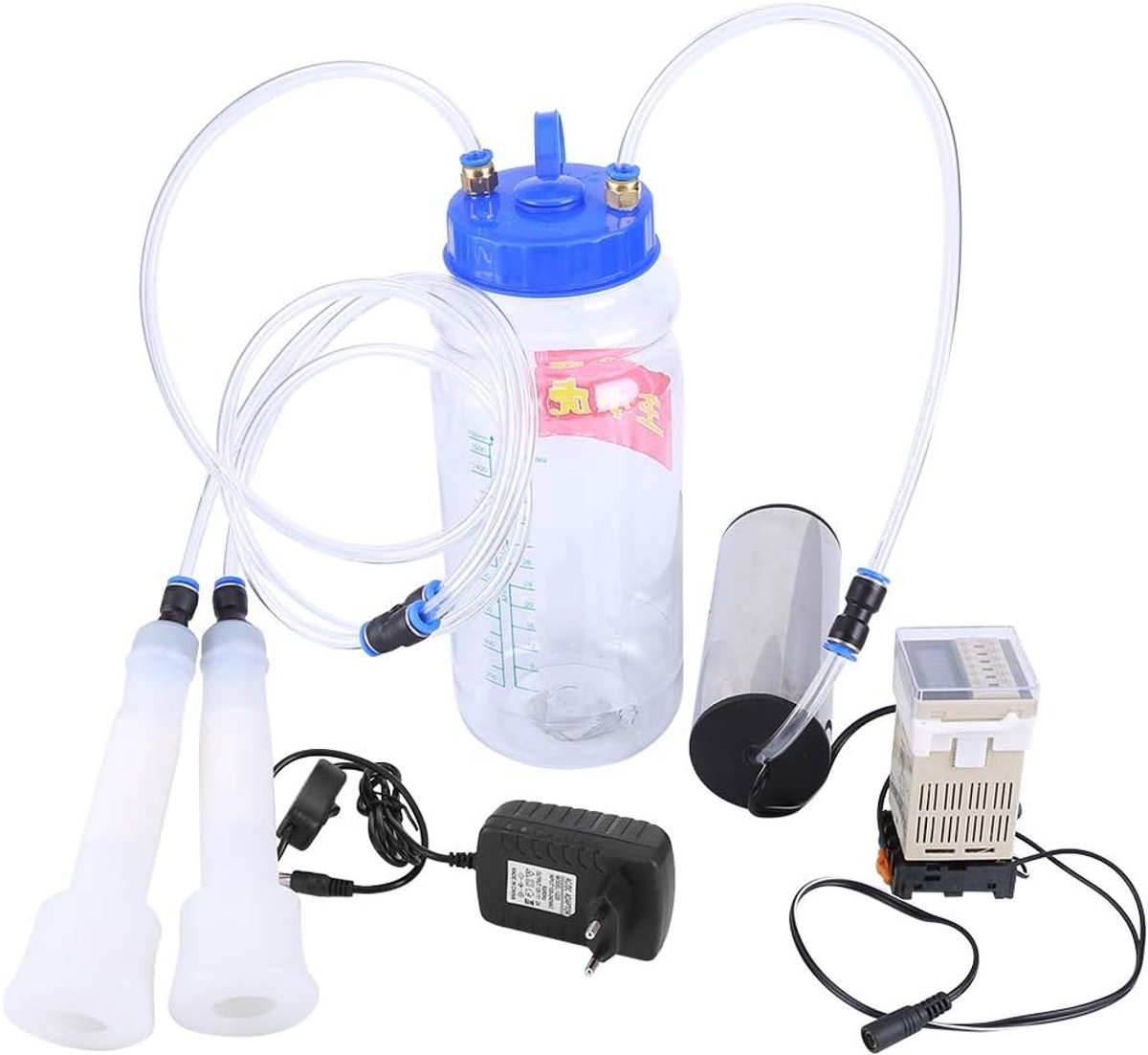 Dailygoods - Elektrische melkmachine - Draagbaar - 2 liter - Vacuümpomp - Impulsbesturing - Geschikt voor boerderij - Standaard