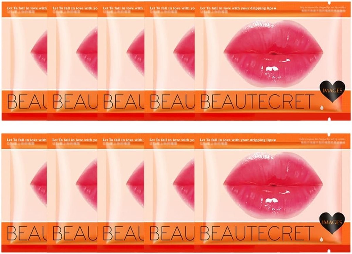 Vochtinbrengende Lipmasker voor Gezonde Lippen, Hydraterende Lip Pads, Set van 10 (Kersensmaak)