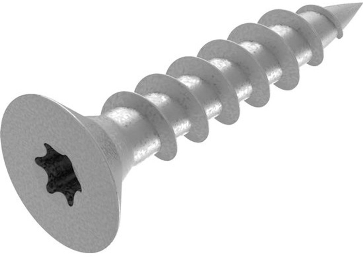 RVS Houtschroeven Volledige Schroefdraad 6x30mm Torx Binnenzeskant 250 Stuks