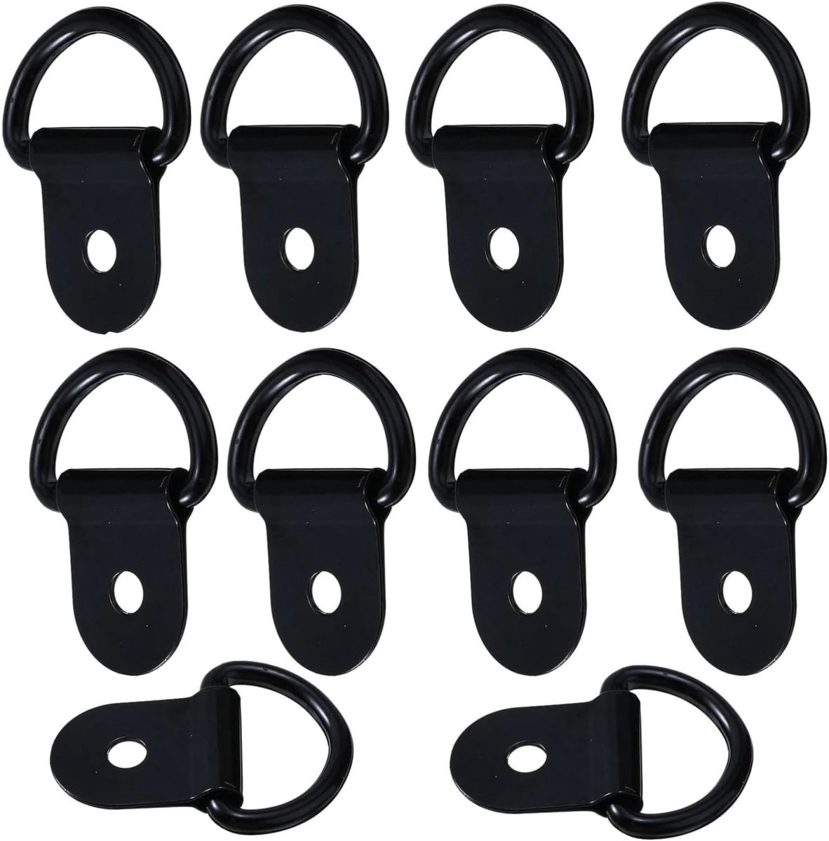 Set van 10 D-ringen 36 x 25 mm voor bevestiging en verankering, ideaal voor kayak, trailer en campinggebruik