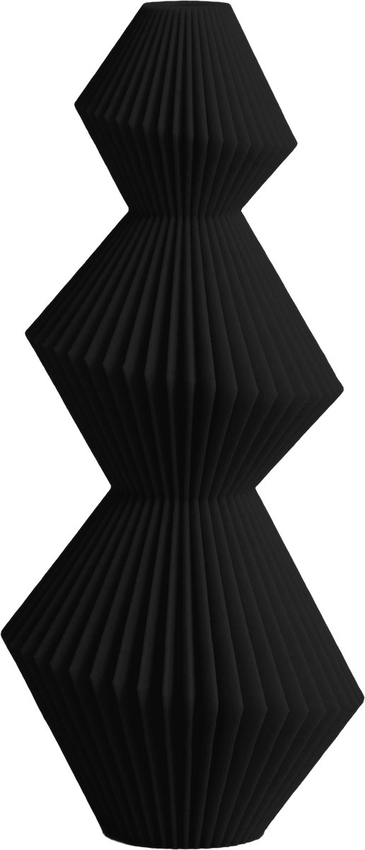 Layvo Sera Vaas - Zwart - 20 cm - droogbloemen vaas - japandi - gerecycled plastic