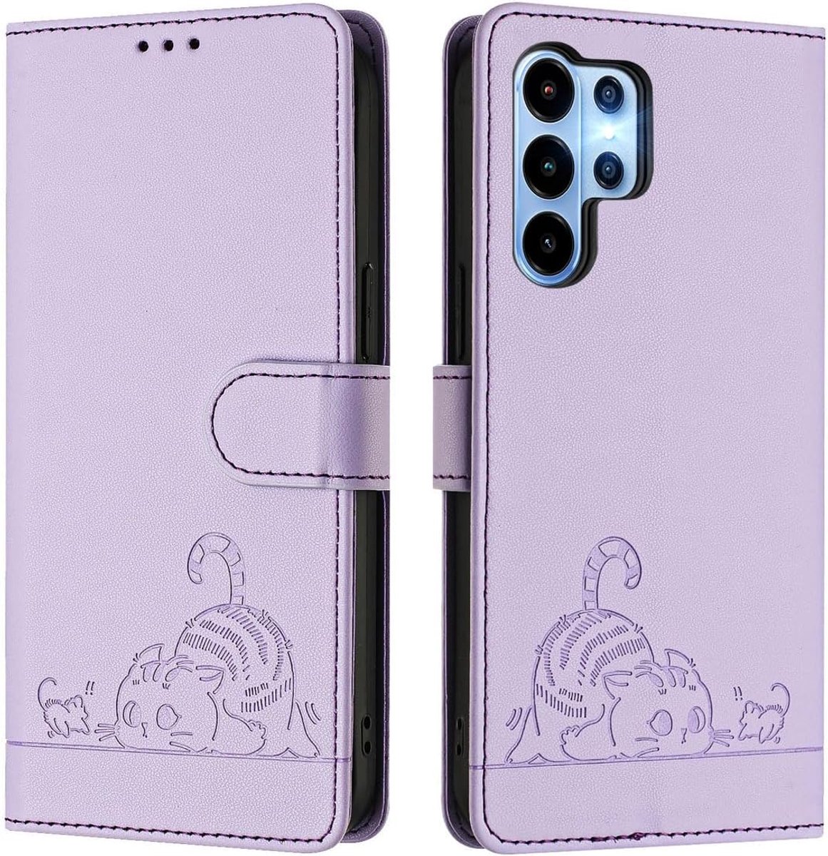 Hoesje voor Blackview Wave 10 / Wave 10C, [Magnetische Gespsluiting] Premium PU Leren Portemonnee Hoesje Flip Telefoonhoes, Met RFID Anti-diefstal Functie. Purple
