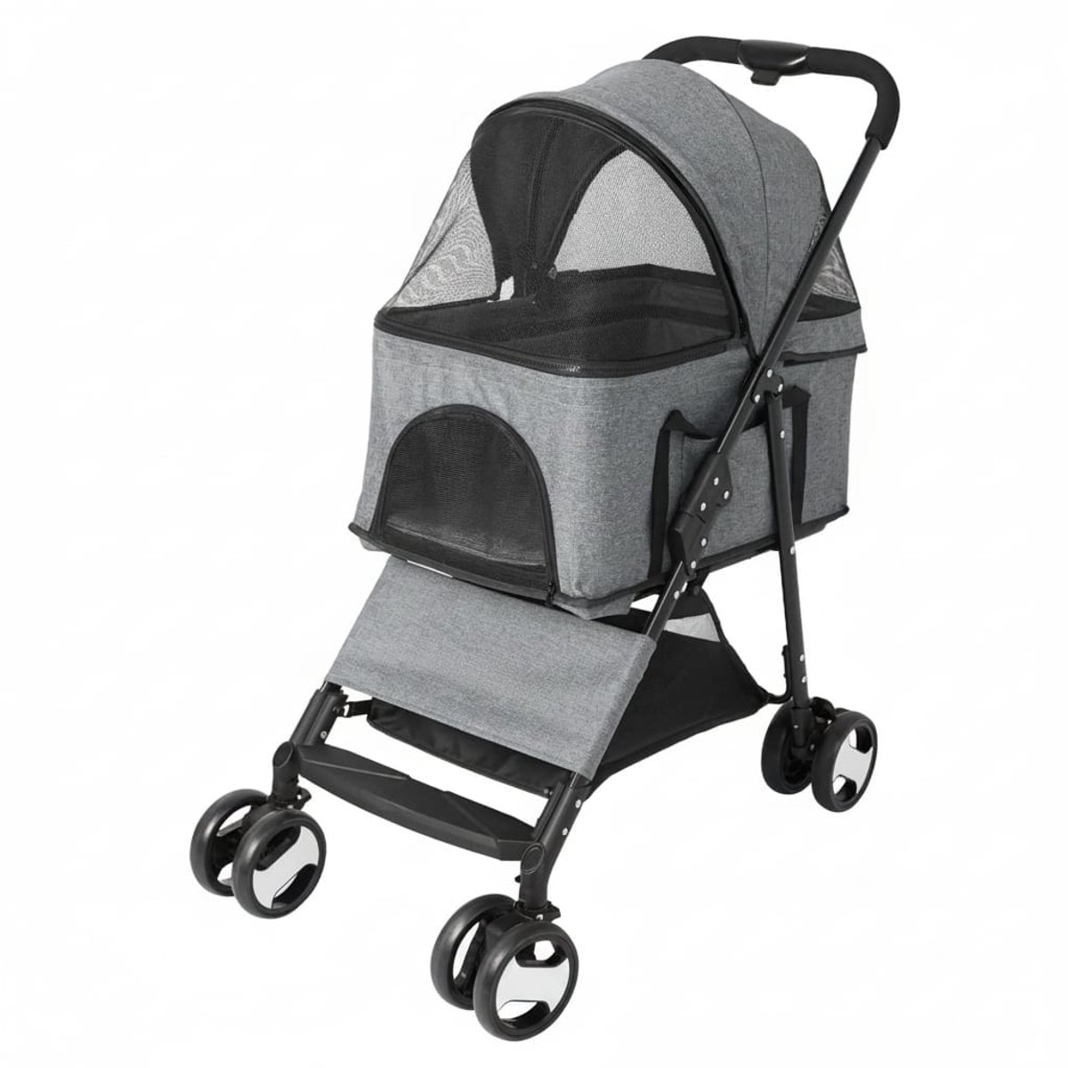 Klarven® Hondenbuggy - Hondenbuggy Grote Hond - Hondenbuggy Kleine Hond - Hondenbuggy 3 In 1 - Opvouwbare Hondenbuggy - Dog Stroller - Afneembare Draagmand, Grote Wielen, Comfortabel Duwen - Voor Honden Tot 30 Kg - B50,5xd77,8xh99,5cm
