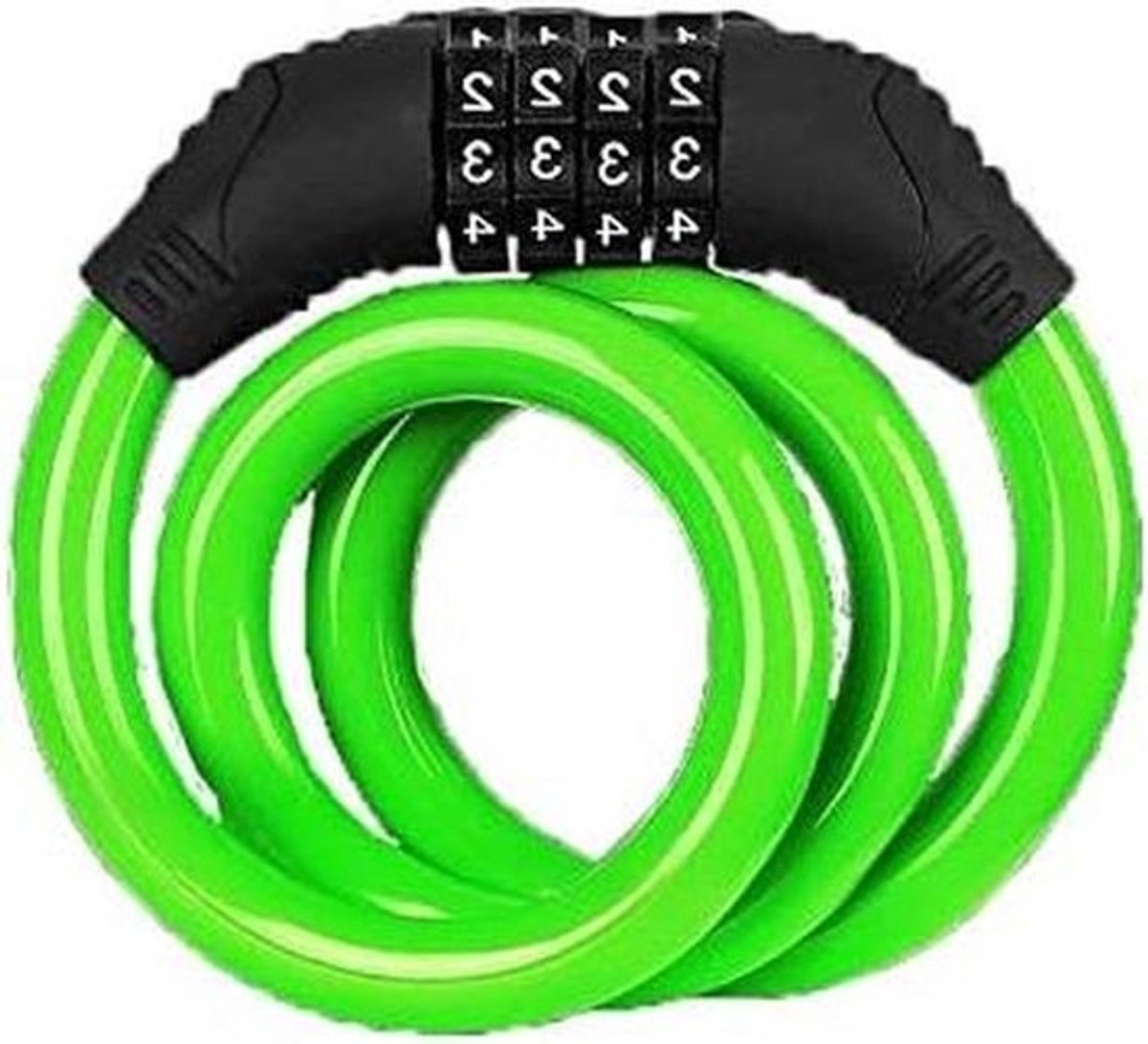 Fietsslot Cijferslot - Diefstalbeveiliging Fiets - Beveiliging Onderweg - Heavy Duty Staalkabel - 12mm x 600mm - Groen