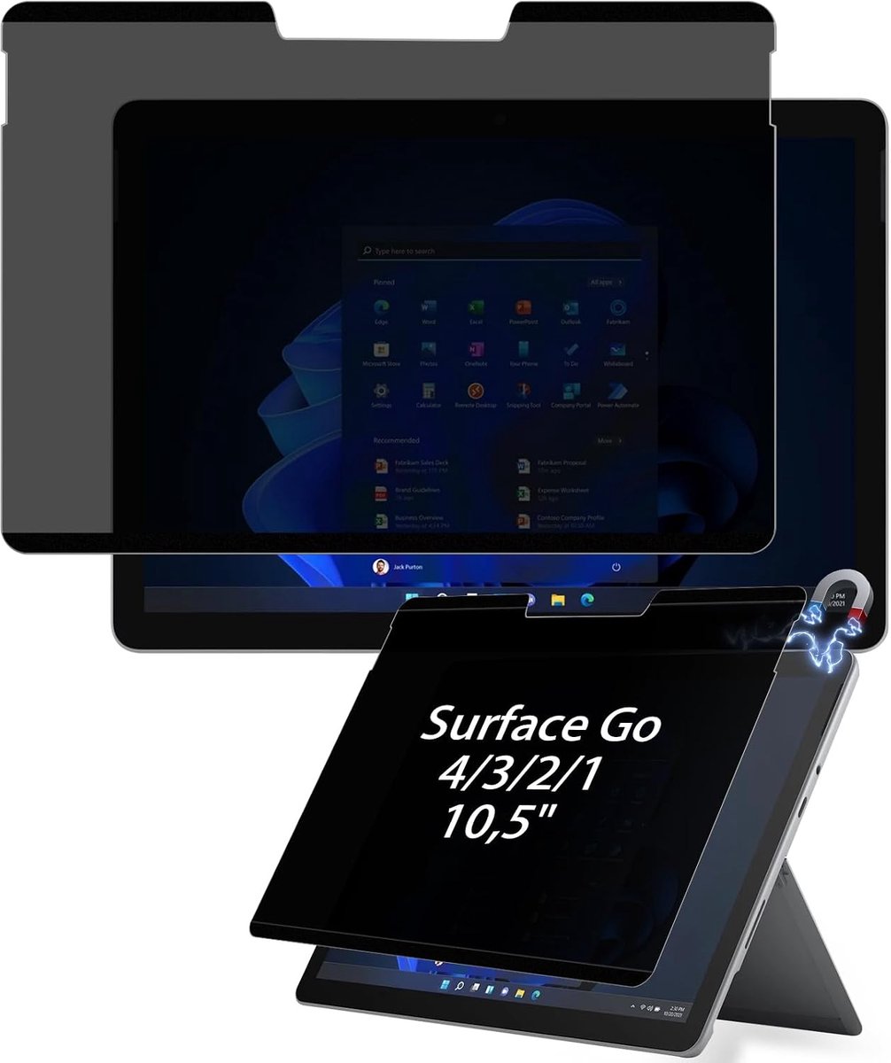 1 stuk magnetische inkijkbescherming compatibel met Microsoft Surface Go 4 /Surface Go 3/Go 2/Surface Go (2021/2020) 10,5 inch, privacy screen protector displaybescherming, afneembaar