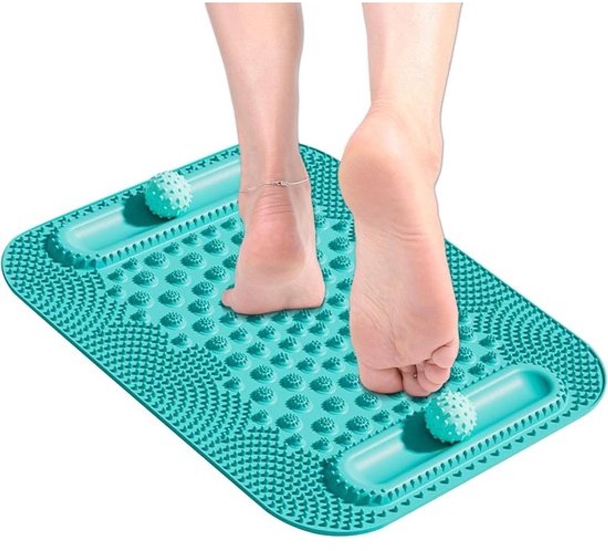 Voetmassagemat - Reflexzonemat - Herstel en Ontspanning - Dubbele Bal Stimulatie - 50x42 cm - Zwart
