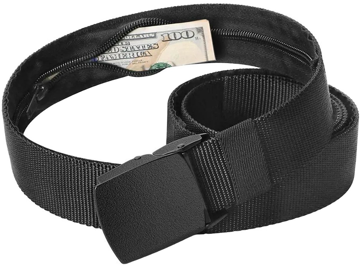 Geldriem 120 cm - nylon reisriem met geheimslot - veiligheidsgordel - ideaal voor reizen - ShopVlot