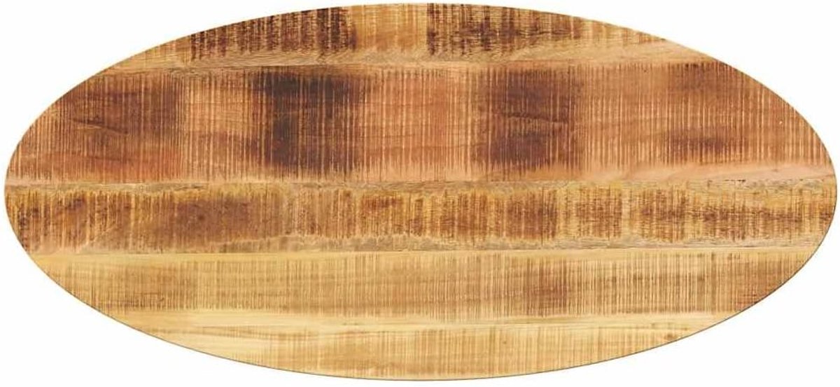 houten tafelblad, vervangingsplaat voor tafel, eettafel, geschikt voor restaurant, eetkamer, hotel, café, 110 x 40 x 3,8 cm, ovaal, massief hout, mango